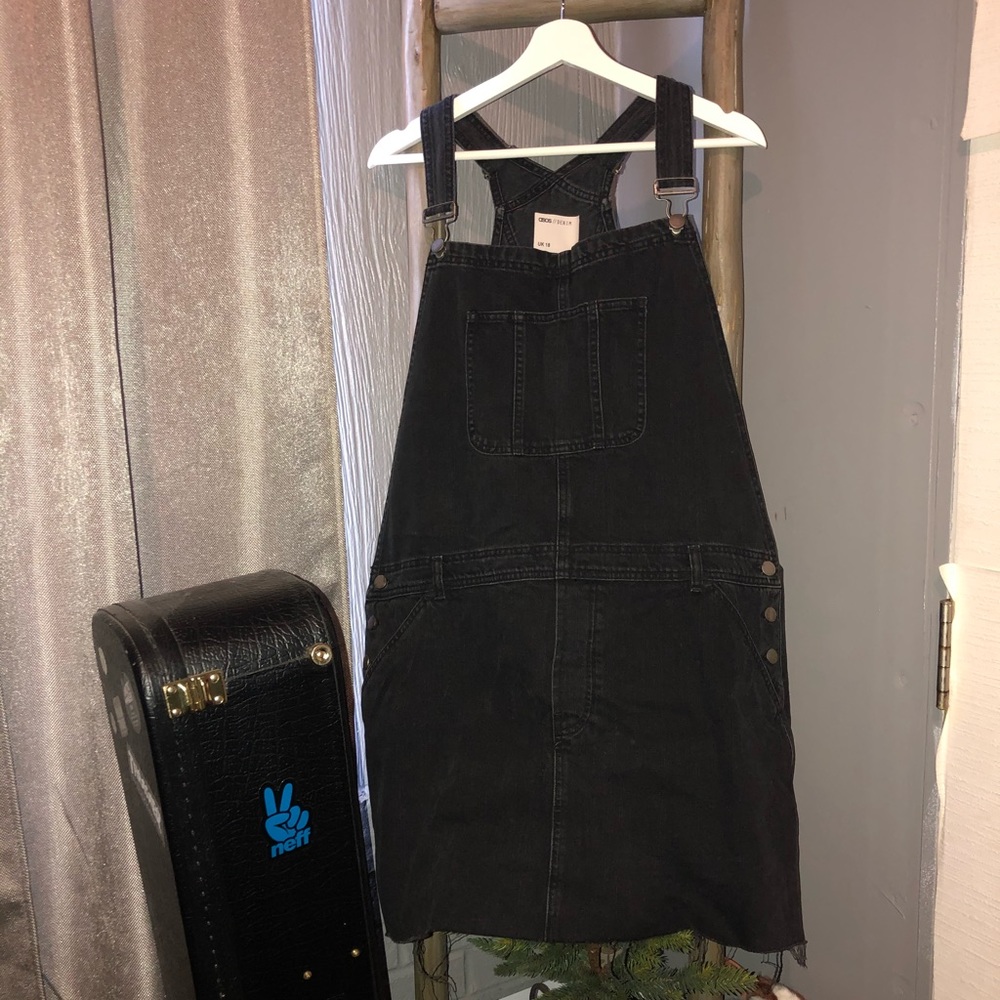 Black jean overalls